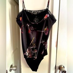 Satin & Lace Cowl Bodysuit